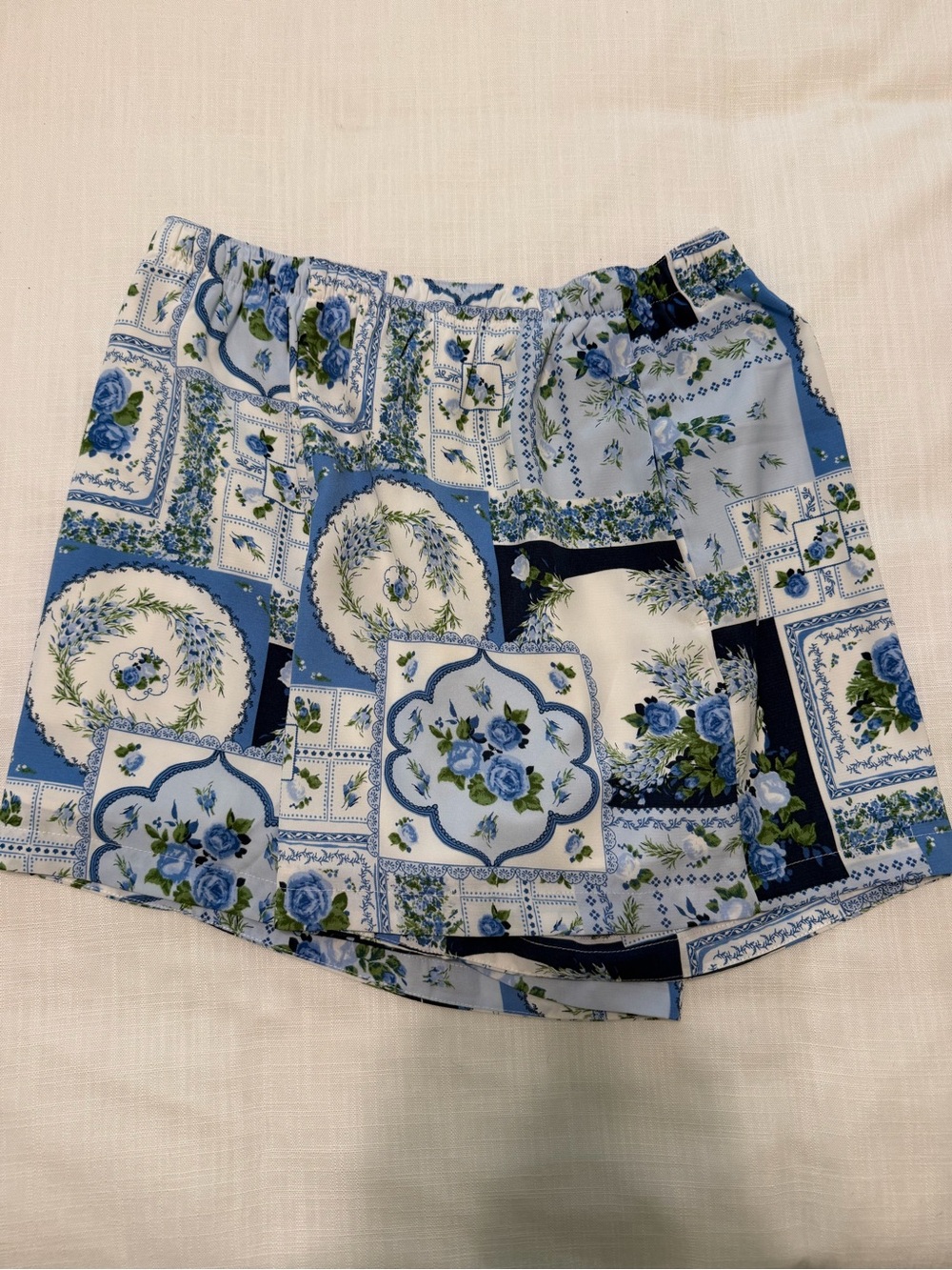 Abercrombie & Fitch Blue Floral Patchwork Shorts